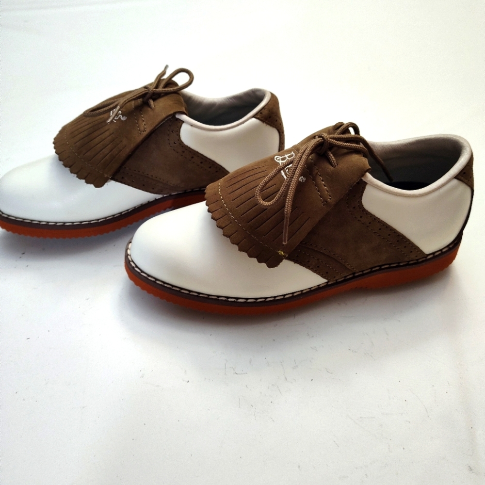 VTG GH Bass Golf Shoes Oxford Kiltie Leather Spiked Size 5M Kids Y Or Mens 5.5-6
